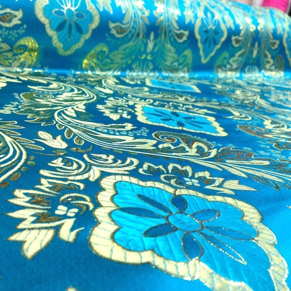 metallic floral brocade fabric texture