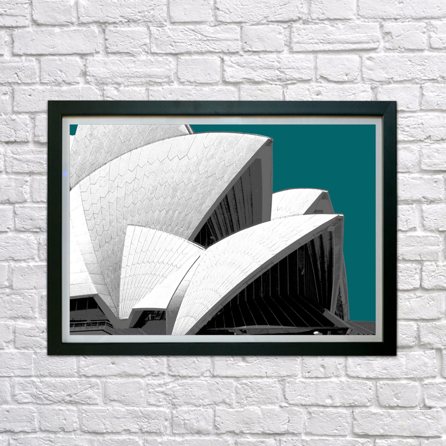 Sydney Opera House print Litho styled print of the Sydney