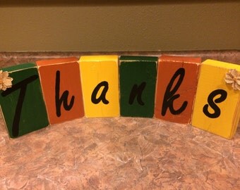 Thanks wooden blocks