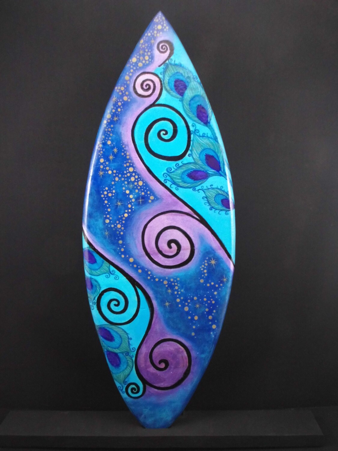 Hand Crafted Hand Painted Surfboard surf decor Beach by Cre8That