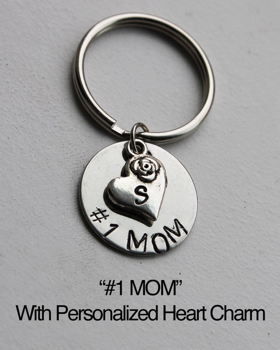 Items similar to Personalized "1 MOM" Keychain. Mother's Day Keychain