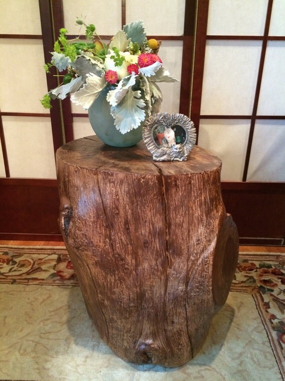 Tree Stump Table Rustic Wood Furniture Reclaimed Wood Side
