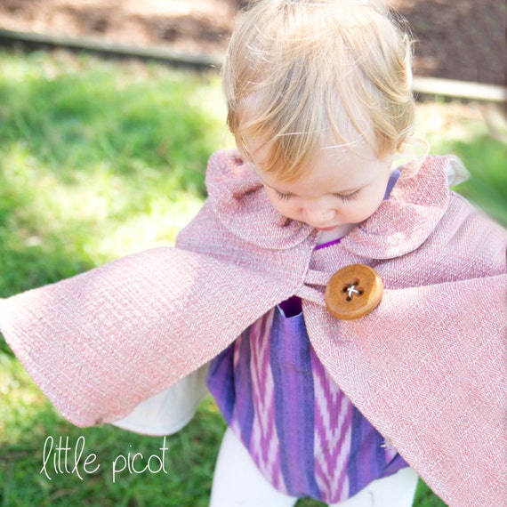 Poncho Cape Little Girl Jacket Handmade Hemp/Cotton