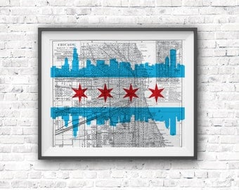 Chicago Map Print / Chicago Wall Art