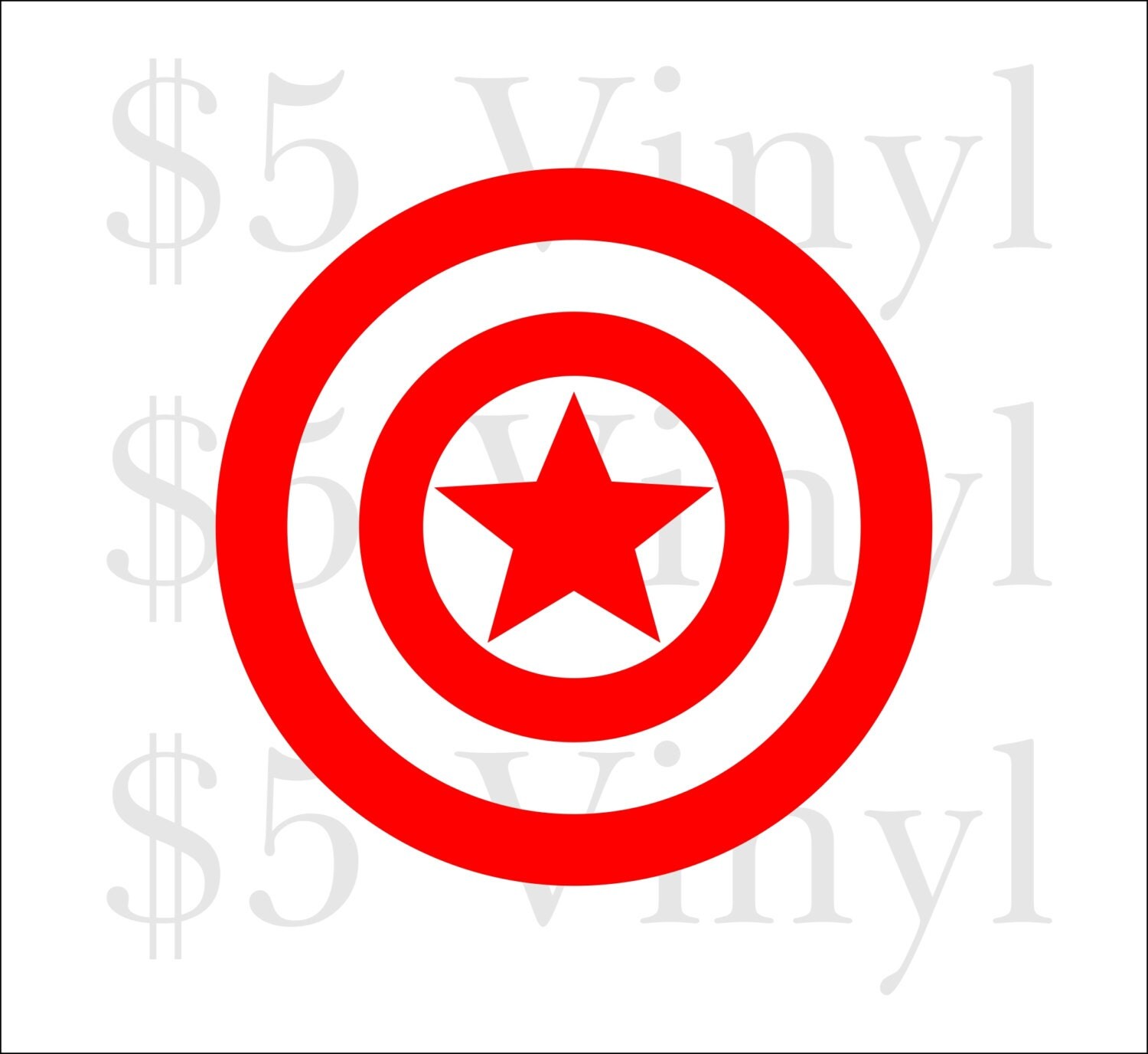 Captain America Vinyl XSSMALL Car Decal Shield by FiveDollarVinyl