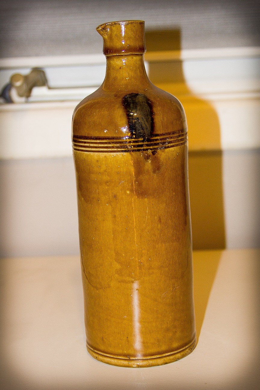 Antique 1870s French Master Stoneware Ink Bottle by AntiqueFindz