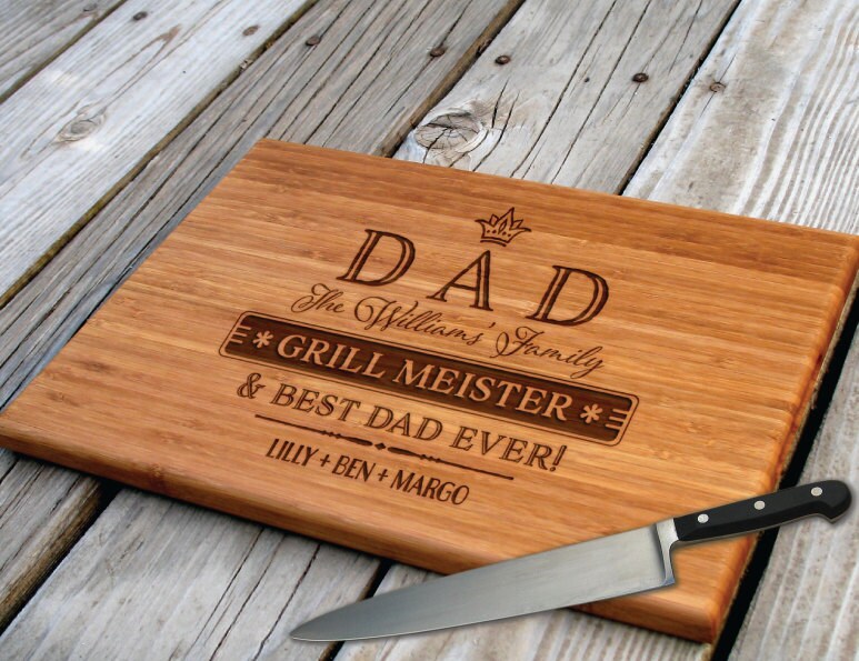 Personalized Engraved Cutting Board Dad Grill by GroovyEngraver