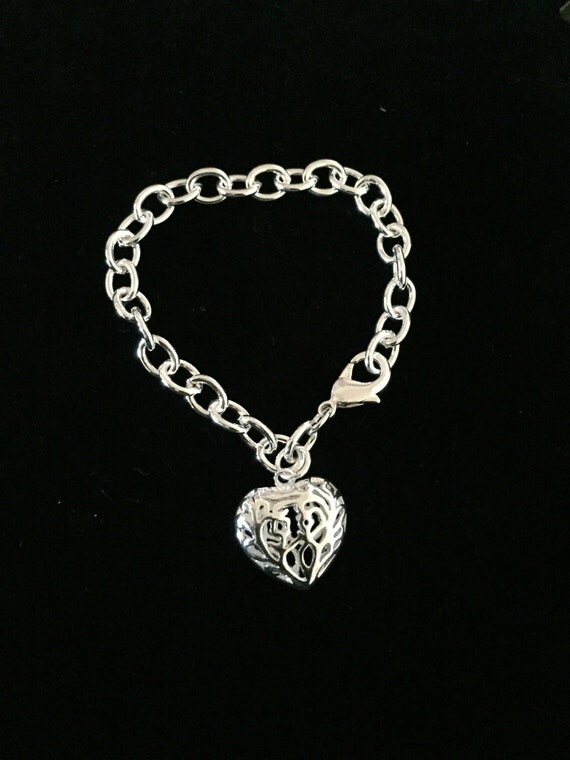 Sterling Silver Heart Charm Bracelet