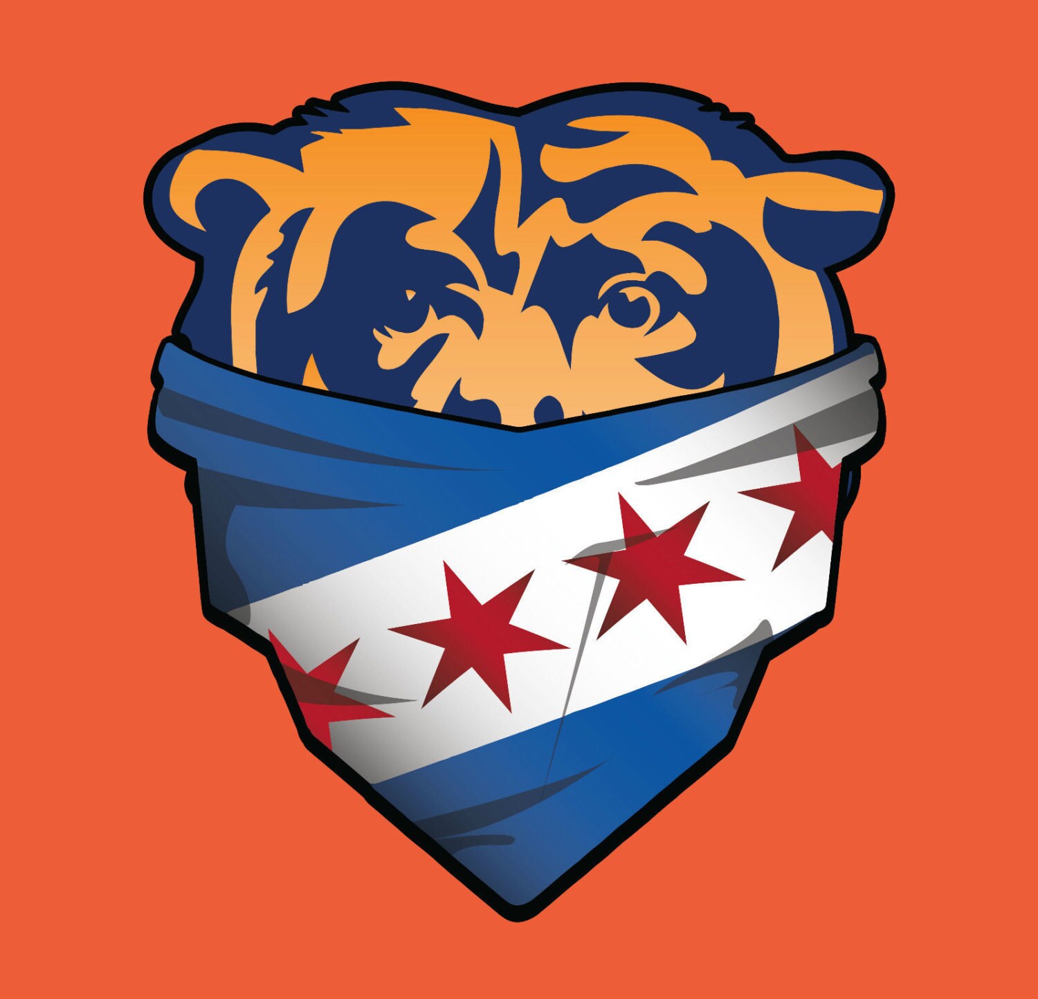 Chicago Bears City of Chicago Bandana City Flag