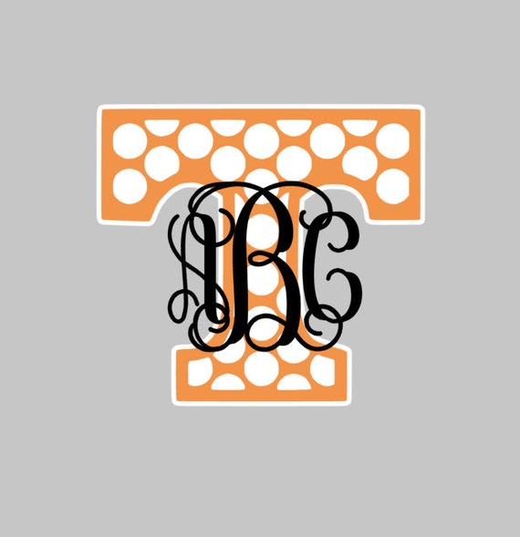 Monogram polka dot Power T Decal for car by aSweetSouthernAccent