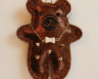 Accessory bag leather 'Teddy Brutus' key charms