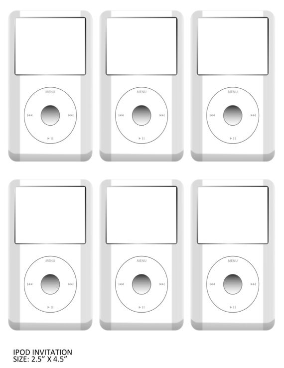 IPod invite Template by CaleCliparts on Etsy