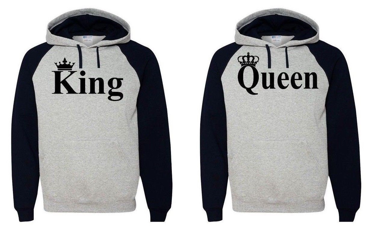 King Queen Hoodie Couple Soulmate Sweatshirt by NYCApparel on Etsy