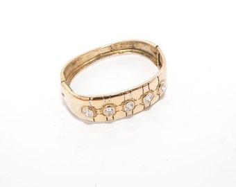 Vintage sterling silver-gold plated bracelet with zirgon 4065