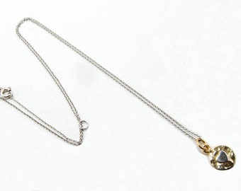 Sterling silver-gold plated pendant with "heart" and chain 7024