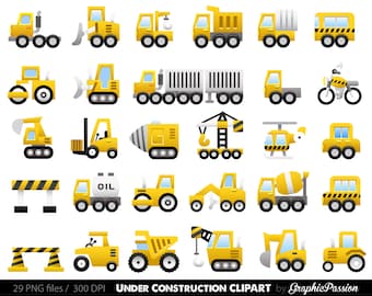 Construction Digital Clipart CONSTRUCTION CLIPART, Trucks ClipArt, Dump Truck clip art, Personal & Commercial Use, instant download