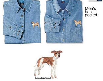 Italian Greyhound Denim Shirt - Men's