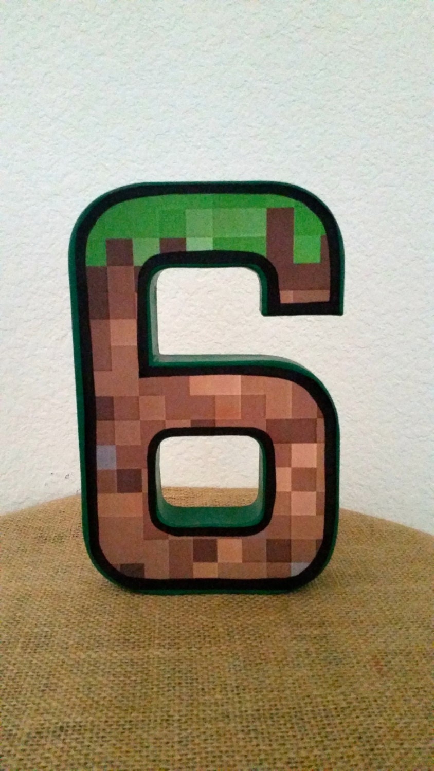 paper mache 8 minecraft numbers party decor by creativegal23