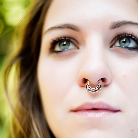 fake Brass Septum Ring. indian septum ring. tribal septum