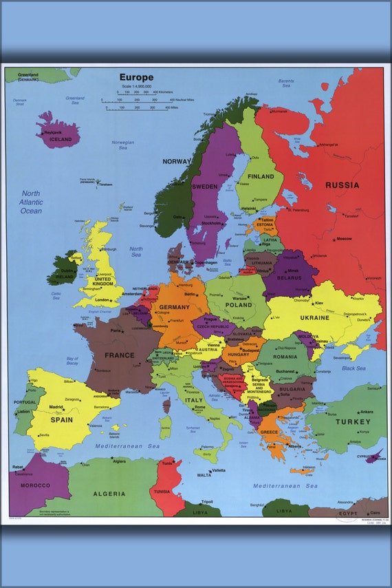 24x36 Poster  Cia Map Of Europe  2004