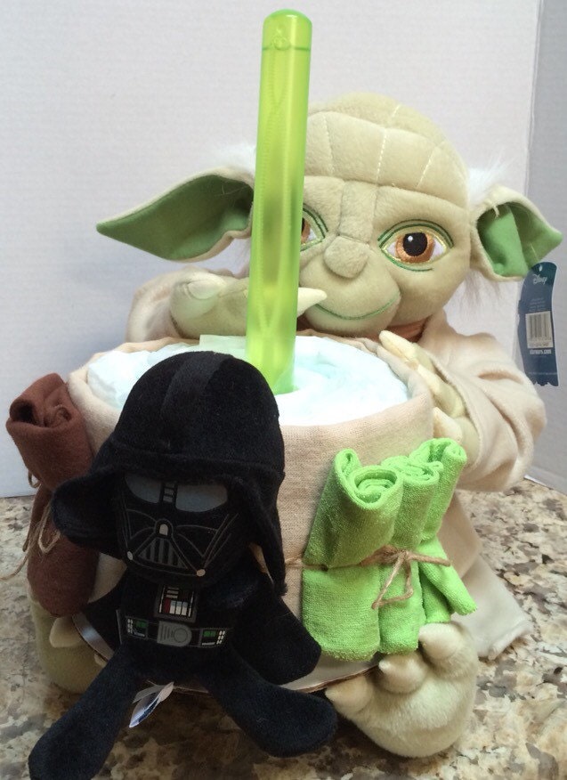 Star Wars Yoda Baby Diaper Cake by PhoebesBabyCakes on Etsy