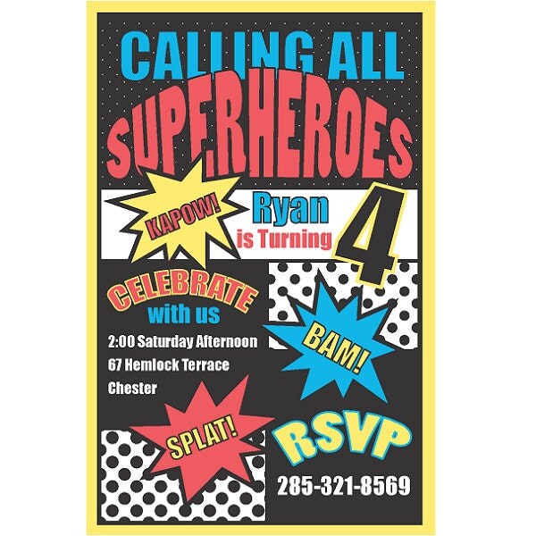 Personalized Superhero Invitations 9