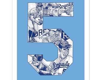 Kansas City Royals Art - George Brett - Kansas City Art - KC Royals Gift - Baseball Art - KC Royals - MLB Playoffs - Royals Baseball - Dorm