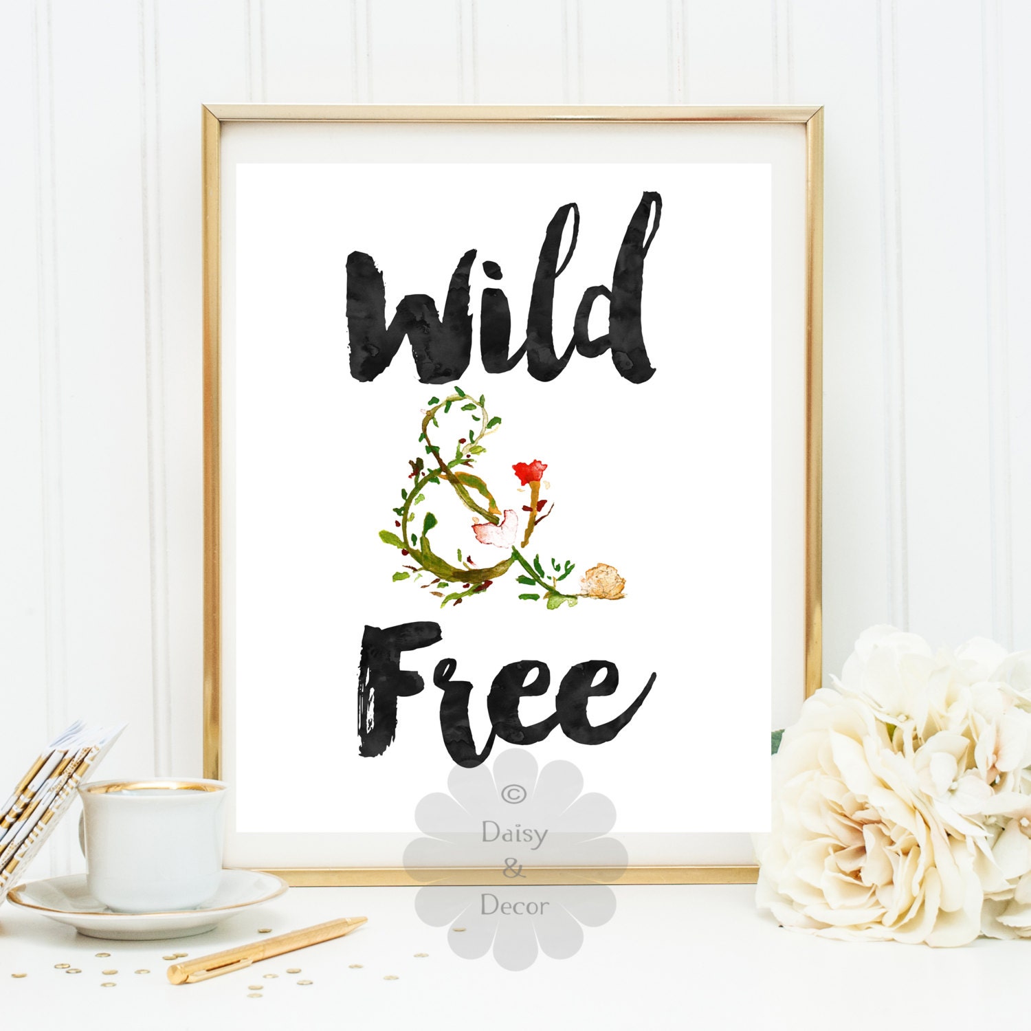Wild and Free quote print printable quote art print teen room
