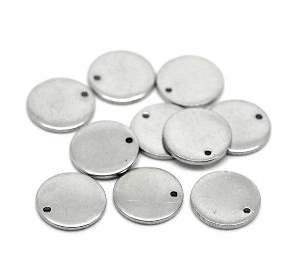 8/10mm Stainless steel Blank Round Stamping Plate by AZFINDINGS