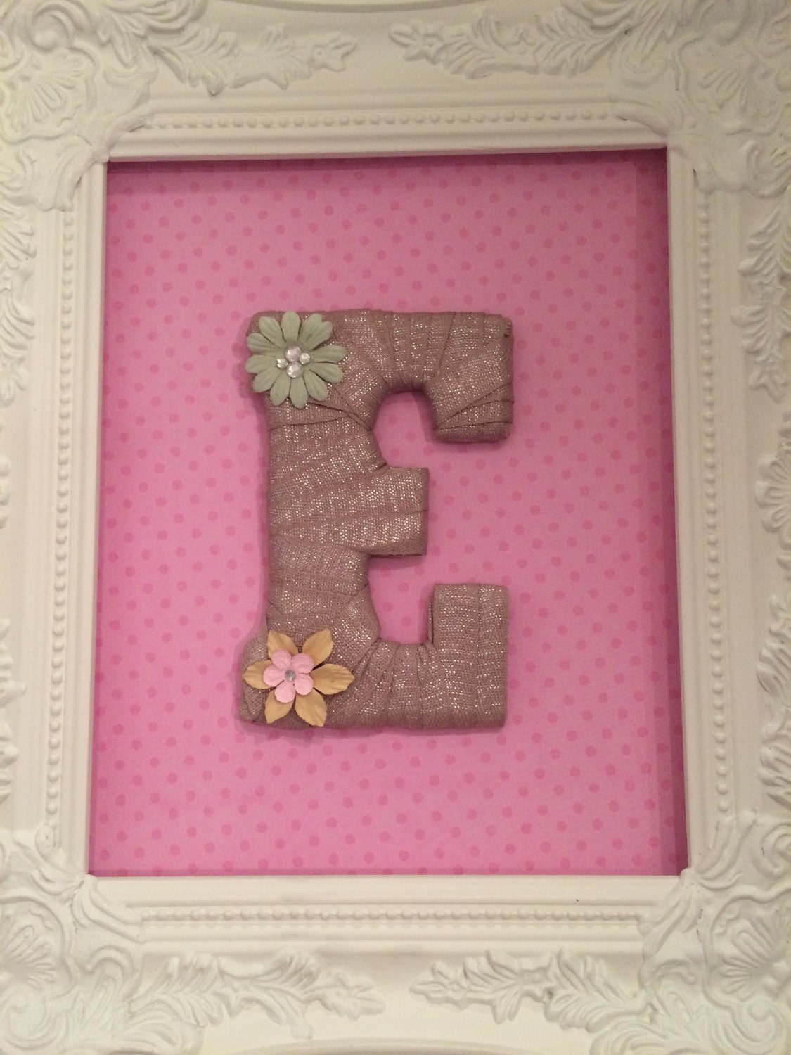 Letters in Frame Pink and Tan Nursery Baby Girl Nursery