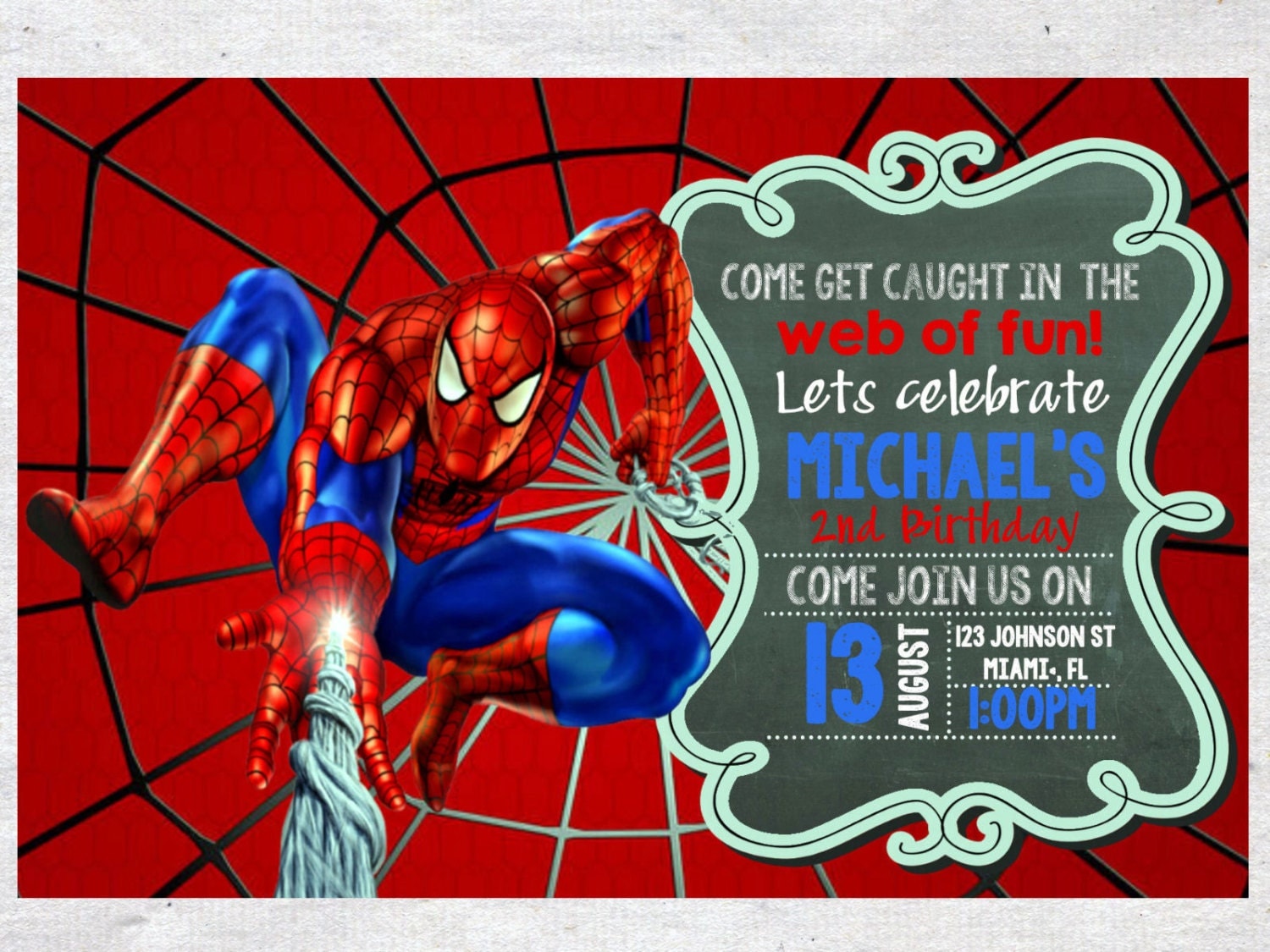 Free Spiderman Birthday Invitation Templates