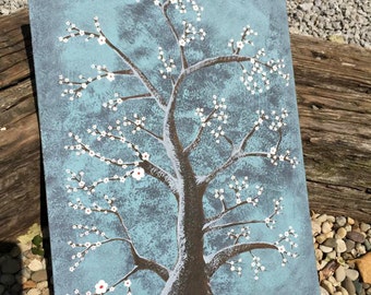 Flower Bloom Tree Art Painting on a 12x16 canvas