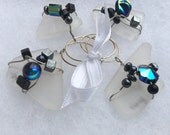 Seaglass Wine Glass Charms, Beach Glass, Wine Accessory, Wine Glass Tags, Wine Lover Gift, Wine Glass, Wine Lover, Glass Charm, Housewarming