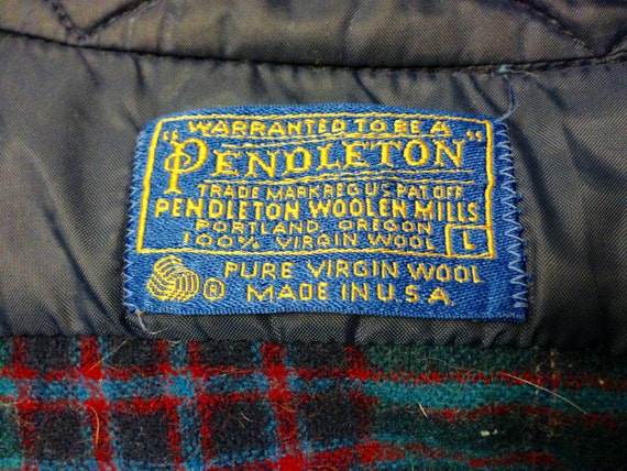 Pendleton Shirt Plaid Wool Lumberjack Mens Tartan Blue