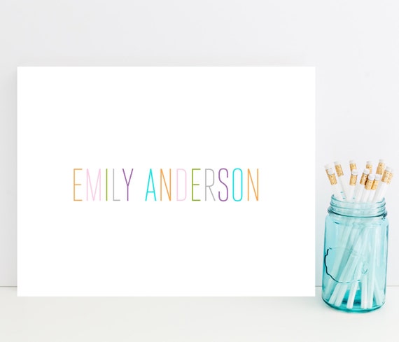 Fun, colorful personalized stationery
