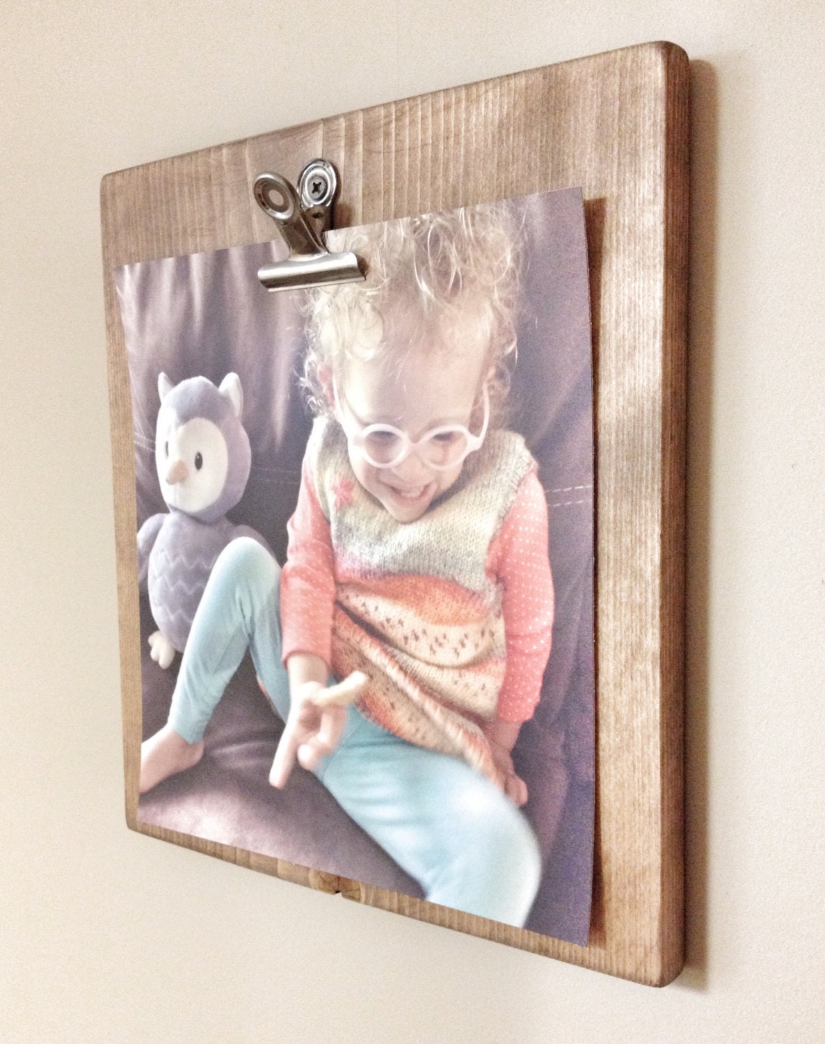 Rustic Wooden 8x10 Picture Frame, Rustic Frame, Metal clips Picture