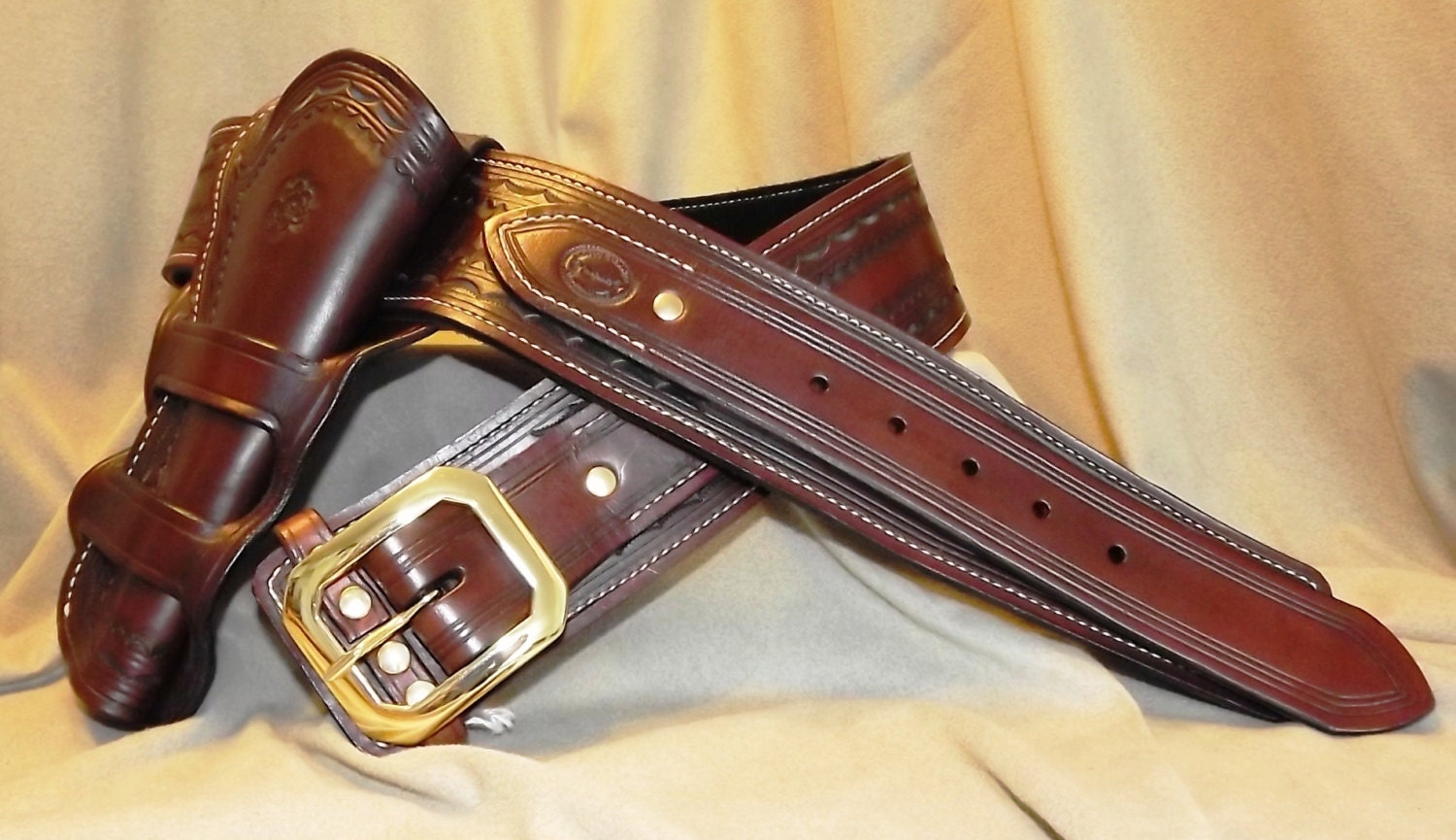 Old West Cartridge Belt & Double Loop Holster