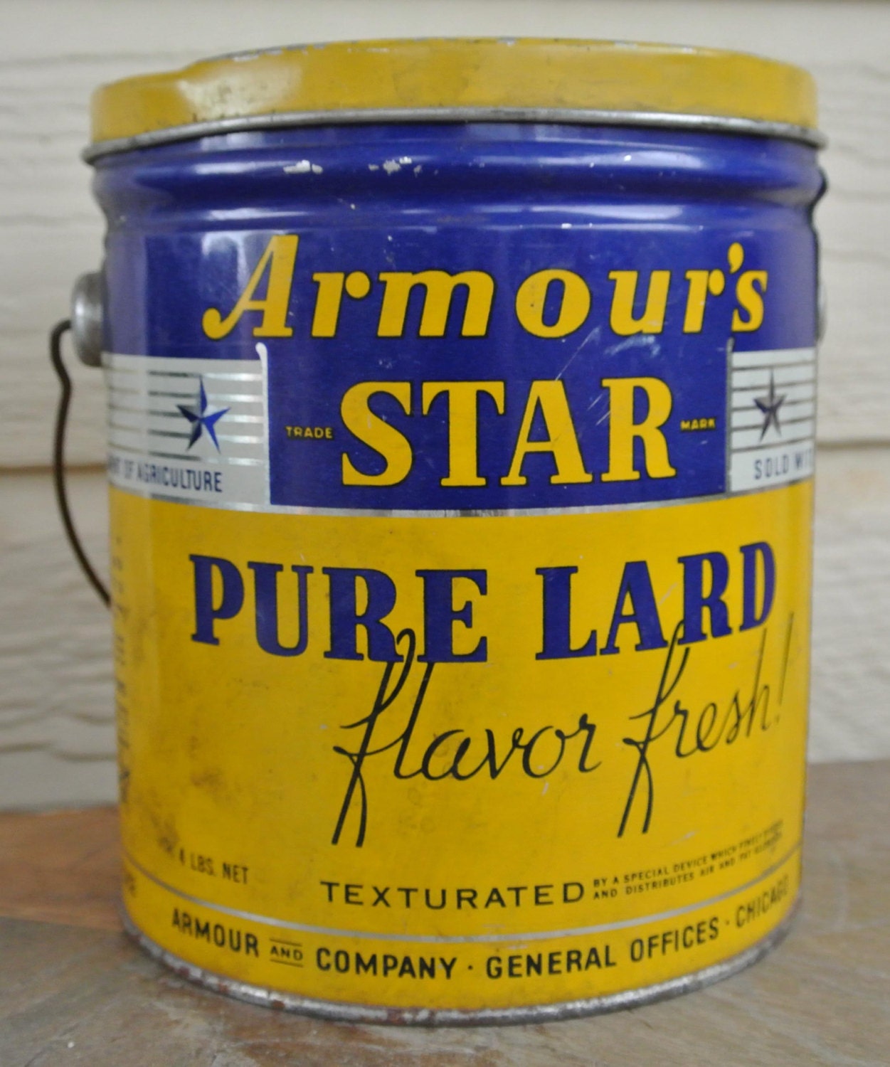Vintage Armours's Star Pure Lard Tin. by DomesticTitanVintage