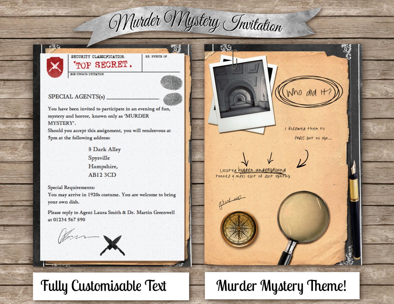 DIY Murder Mystery Invitation Digital & by LivisPrintables