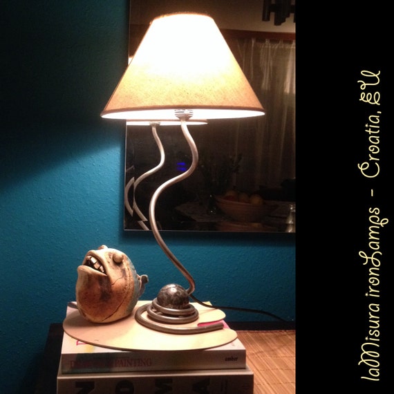 Wrought iron bedside lamp table bedroom lamp handmade home