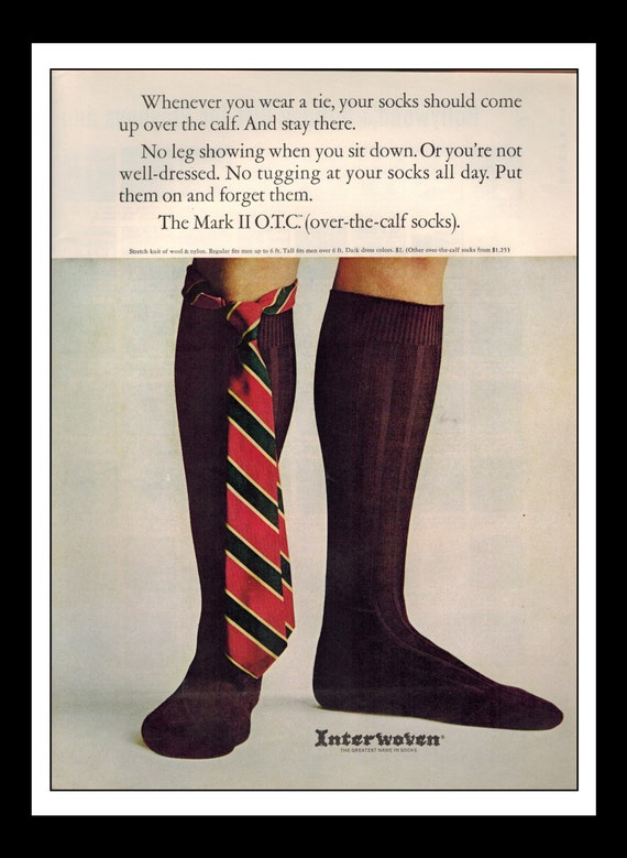 Vintage Print Ad December 1964 Interwoven Socks Fashion