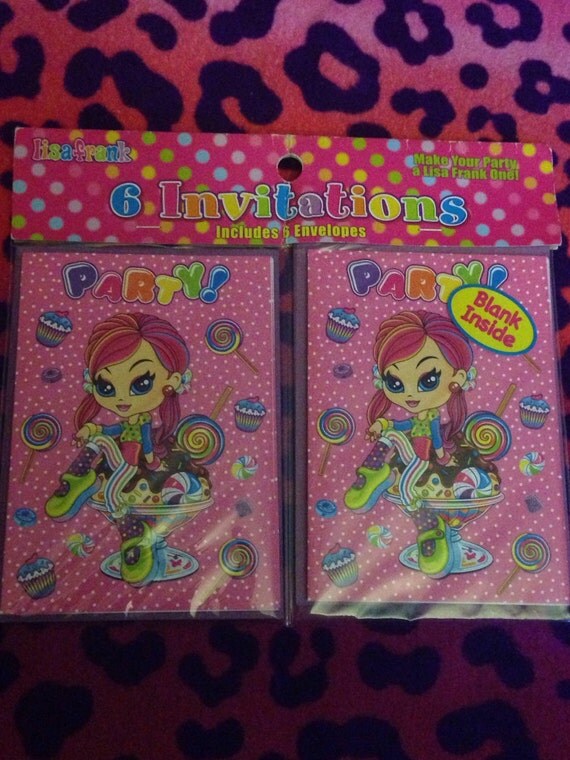 Lisa Frank Birthday Party Invitations Candy by VintageLisaFrank