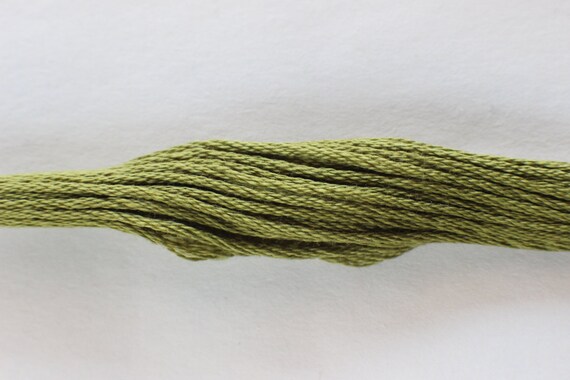 DMC Embroidery Floss Color 580 Dark Moss Green by FriendshipCorner