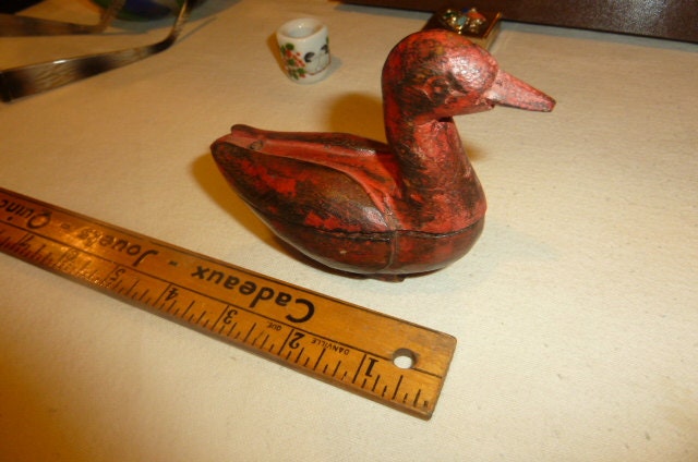 CANARD MALLARD EN BOIS SCULPTÉ PAR JEAN MACLURE - Antiques