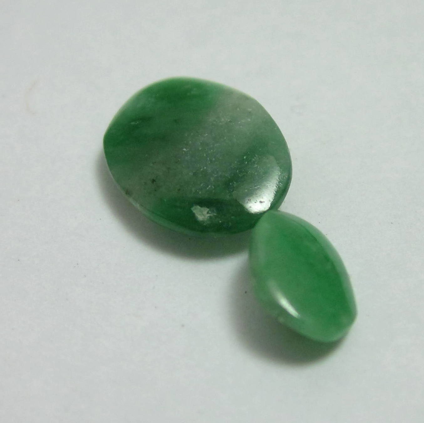 Imperial Green Jade Cabochon pair jewelry ring supplies