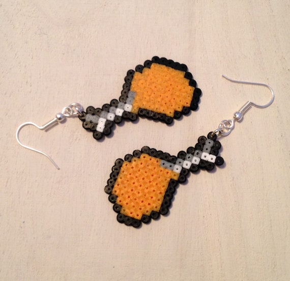 Chicken Drumstick Perler Bead Earrings