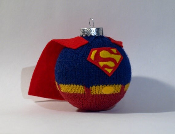superman christmas ornament hand knit with felt detail superman christmas ornament hand knit with felt detail