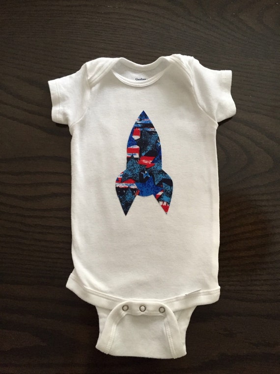 Rocket Ship Baby Bodysuit Spaceship Baby Clothes by RiffRafCrafts