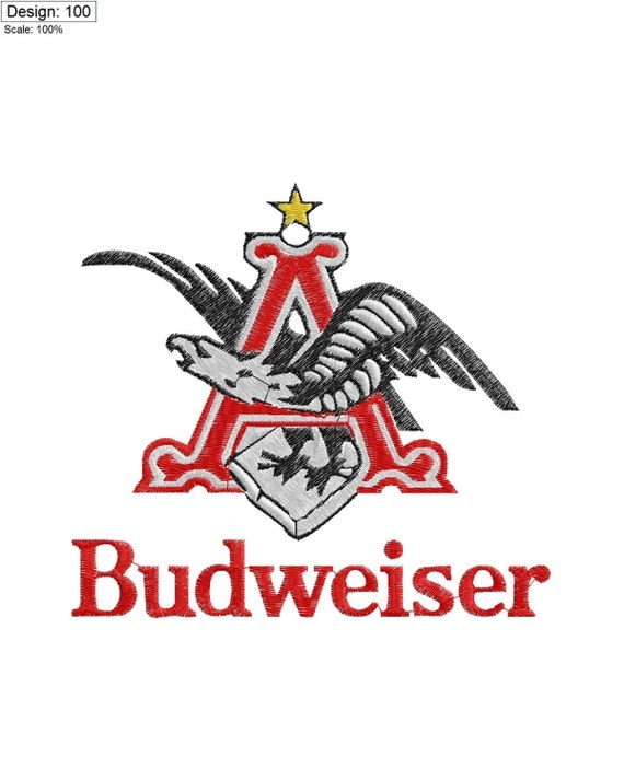 Budweiser Beer Embroidery Design by LOTSofEMBROIDERY on Etsy
