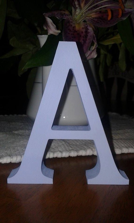 Baby Blue Wooden Letters and Numbers Freestanding Painted